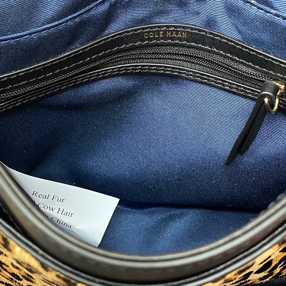 Cole Haan Leopard Print Shoulder Bag Purse - Picture 7 of 7